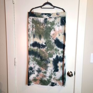 TRIBAL BRAND: Boho Green Tie-Dye‎ Skirt
